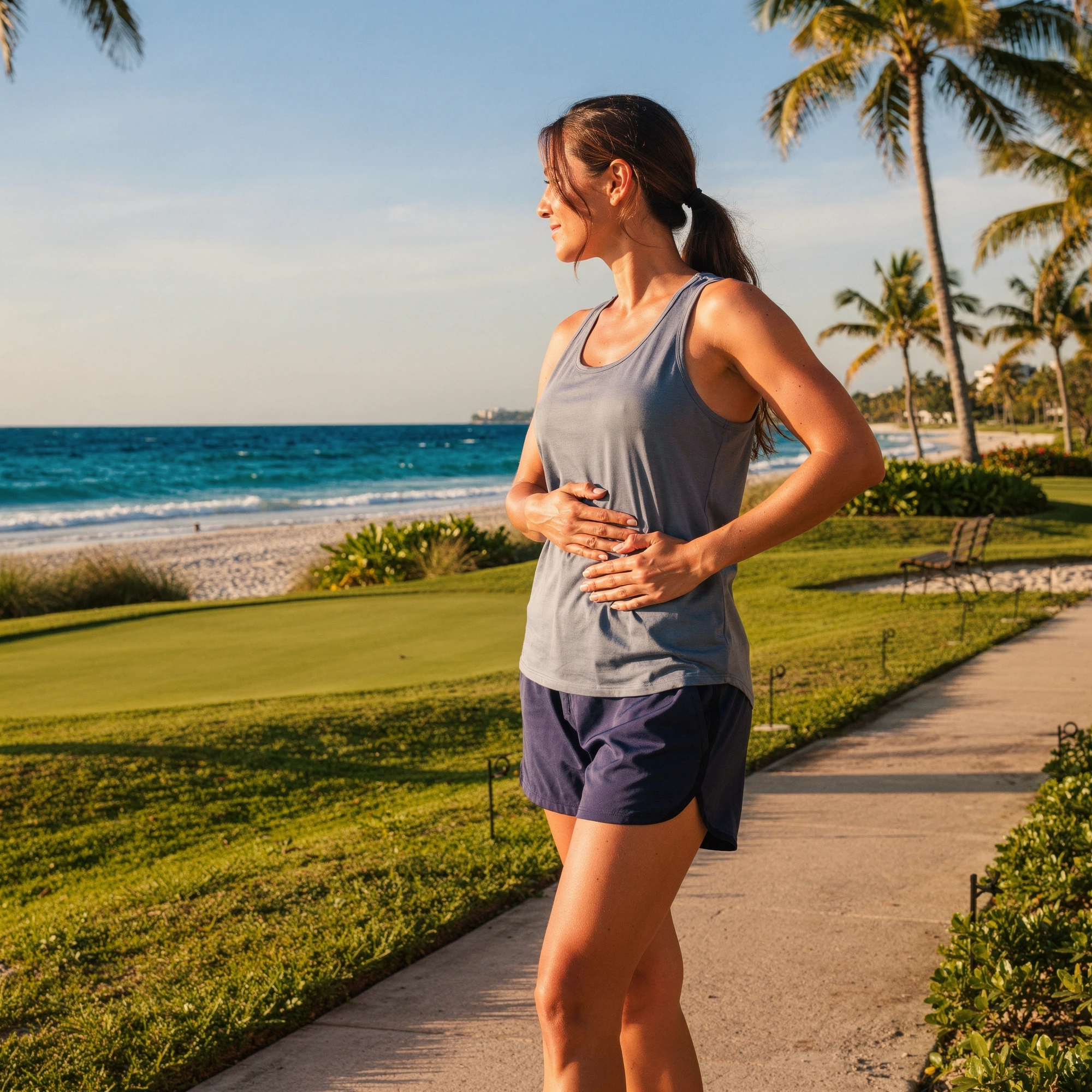 Active woman outdoors on the Southwest Florida coast - conditions treated for Fort Myers, FL patients at Florida Bladder Institute